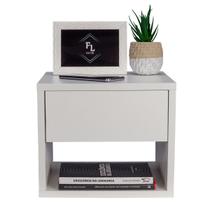 Mesa de Cabeceira 30cm Branca 1 Gaveta e 1 Nicho Moderna Lateral da Cama Estilo Suspensa Para Quarto Mesa de Cabeceira 30cm Branca 1 Gaveta e 1 Nicho Moderna Lateral da Cama Estilo Suspensa Para Quarto