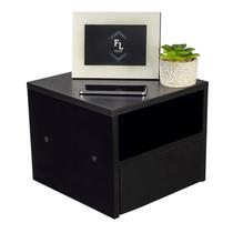 Mesa de Cabeceira 30cm Preta 1 Gaveta e 1 Nicho Decoração Moderna Lateral da Cama Quarto Estilo Suspensa Mesa de Cabeceira 30cm Preta 1 Gaveta e 1 Nicho Decoração Moderna Lateral da Cama Quarto Estilo Suspensa