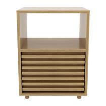 Mesa De Cabeceira 38,3cm Com 1 Gaveta Ripada Multimóveis Cr35246 Amêndoa