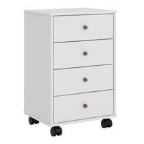 Mesa de Cabeceira 4 Gavetas Com Rodízios Presence Demóbile