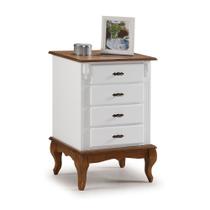 Mesa de Cabeceira 4 Gavetas Pés Luiz XV 60404 Linz Móveis - Imbuia Glazer