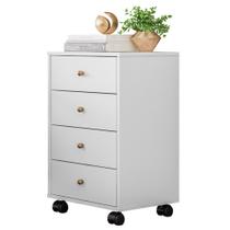 Mesa De Cabeceira 4 Gavetas Presence D02 Branco - Mpozenato