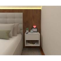 MESA DE CABECEIRA 40cm BRANCO OFF WHITE COM GAVETA E NICHO MESA DE CABECEIRA 40cm BRANCO OFF WHITE COM GAVETA E NICHO