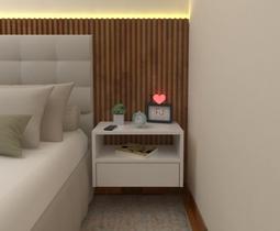 Mesa de Cabeceira 40cm MDF com gaveta