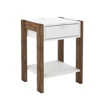 Mesa de Cabeceira 41x54,5x35,5 cm Branco/Nogal Tecnomobili