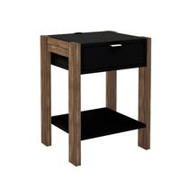Mesa de Cabeceira 41x54,5x35,5 cm Preto/Nogal Tecnomobili