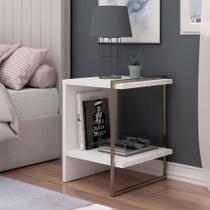 Mesa de Cabeceira 45 cm para Quarto c/ 1 Prateleira 100 MDF Mesa de Cabeceira 45 cm para Quarto c/ 1 Prateleira 100 MDF