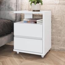 Mesa de Cabeceira 48cm 2 Gavetas Campeche Henn - Branco