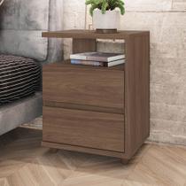 Mesa de Cabeceira 48cm 2 Gavetas Campeche Henn - Castanho