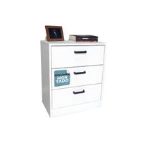 Mesa De Cabeceira 50Cm 3 Gaveta Quarto Cama Puxador Arquivo
