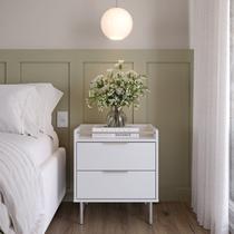 Mesa de Cabeceira 53cm 2 Gavetas com Led Yves