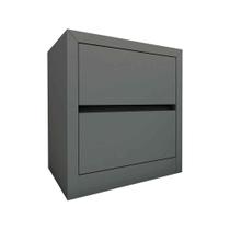 Mesa de Cabeceira 54cm 2 Gavetas Cinza S. 100% MDF Casa Lar