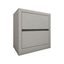 Mesa de Cabeceira 54cm 2 Gavetas Prata 100% MDF Casa Lar