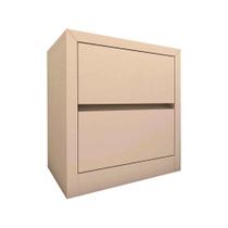 Mesa de Cabeceira 54cm 2 Gavetas Titânio 100% MDF Casa Lar Mesa de Cabeceira 54cm 2 Gavetas Titânio 100% MDF Casa Lar