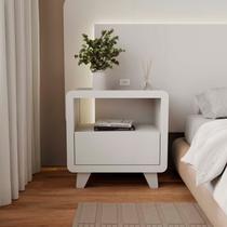 Mesa de Cabeceira 55cm com Gaveta e Nicho 100% Mdf Padrão Planejados Mabel Mesa de Cabeceira 55cm com Gaveta e Nicho 100% Mdf Padrão Planejados Mabel