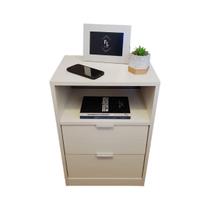 Mesa de Cabeceira 60cm Com Duas Gavetas Branco Mesa de Cabeceira 60cm Com Duas Gavetas Branco