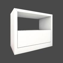 Mesa de Cabeceira 67cm Gaveta e Nicho Br. 100% MDF Casa Lar