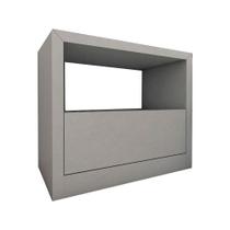 Mesa de Cabeceira 67cm Gaveta e Nicho Pr. 100% MDF Casa Lar