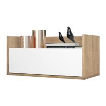 Mesa De Cabeceira 80Cm Suspensa Multimóveis V4004 Rustic/Branca Rustic/Branco Mesa De Cabeceira 80Cm Suspensa Multimóveis V4004 Rustic/Branca Rustic/Branco