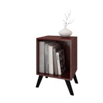 Mesa De Cabeceira Aberta Nicho Pés Palito Bordô Cl006 Arte Cas
