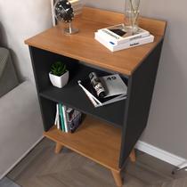 Mesa de Cabeceira Aberta Quarto Mesinha Apoio Lateral Cama Box Casal Estilo Decoração Retrô Siena Preto/Freijó Mesa de Cabeceira Aberta Quarto Mesinha Apoio Lateral Cama Box Casal Estilo Decoração Retrô Siena Preto/Freijó