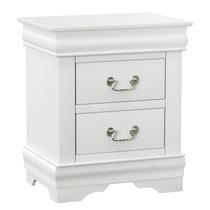Mesa de cabeceira Acme Louis Philippe branca com 2 gavetas