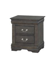 Mesa de cabeceira Acme Louis Philippe cinza escuro com 2 gavetas