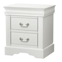 Mesa de cabeceira Acme Louis Philippe III branca com 2 gavetas Mesa de cabeceira Acme Louis Philippe III branca com 2 gavetas