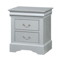 Mesa de cabeceira Acme Louis Philippe III Madeira Platina Branca