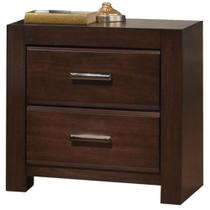 Mesa de cabeceira Acme Oberreit Wood com 2 gavetas em nogueira