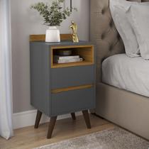 Mesa De Cabeceira Alamo Com 02 Gavetas E Pés Palito Nicho Acabamento Brilhante LOJASGK Mesa De Cabeceira Alamo Com 02 Gavetas E Pés Palito Nicho Acabamento Brilhante LOJASGK