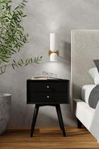 Mesa de cabeceira Alpine Furniture Flynn Black 46x38x62 cm Mesa de cabeceira Alpine Furniture Flynn Black 46x38x62 cm