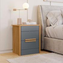 Mesa De Cabeceira Ambiente Dhara Freijó Cinza - Moval