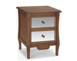 Mesa de Cabeceira Amsterdã 2 Gavetas com Espelho Madeira Maciça Weihermann