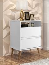 Mesa de cabeceira Angel Estilo Retrô Pés Palito Branco - JM Casa dos Móveis Mesa de cabeceira Angel Estilo Retrô Pés Palito Branco - JM Casa dos Móveis