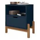 Mesa de Cabeceira Antares 1G Azul Cobalto Casa D Moveís