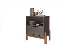 Mesa de Cabeceira Antares 1G Cinza perola Casa D Moveís Mesa de Cabeceira Antares 1G Cinza perola Casa D Moveís