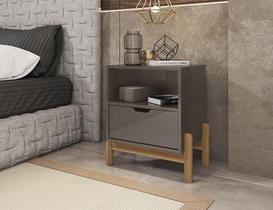 Mesa De Cabeceira Antares Cinza Perola - Casa D Móveis Mesa De Cabeceira Antares Cinza Perola - Casa D Móveis