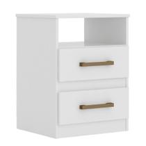 Mesa De Cabeceira Apolo 2 Gavetas Branco Flex Moval