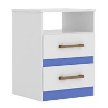 Mesa de Cabeceira Apolo 46cm 2 Gavetas Linha Cômoda Branco Flex Moval