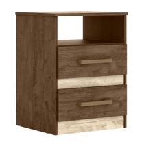 Mesa de Cabeceira Apolo 46cm 2 Gavetas Linha Cômoda Castanho Wood Flex Moval