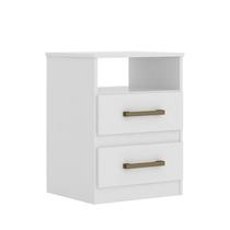 Mesa de Cabeceira Apolo Color Flex com 2 Gavetas Branco - PR Móveis