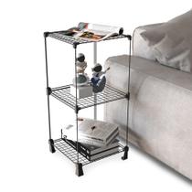 Mesa de Cabeceira Aramada para Quarto 30x65cm Preto Mesinha Lateral Sala Estilo Industrial Mesa de Cabeceira Aramada para Quarto 30x65cm Preto Mesinha Lateral Sala Estilo Industrial