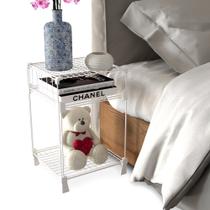 Mesa de Cabeceira Aramada Quarto 30x45cm Branco Mesinha Lateral Sala Estilo Industrial Mesa de Cabeceira Aramada Quarto 30x45cm Branco Mesinha Lateral Sala Estilo Industrial