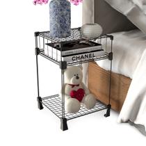 Mesa de Cabeceira Aramada Quarto 30x45cm Preto Mesinha Lateral Sala Estilo Industrial Mesa de Cabeceira Aramada Quarto 30x45cm Preto Mesinha Lateral Sala Estilo Industrial