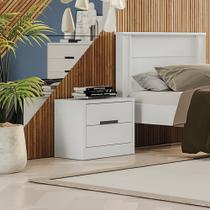 Mesa de Cabeceira Baixa Apoio Organizadora 2 Gavetas Quarto Kappesberg Branca Mesa de Cabeceira Baixa Apoio Organizadora 2 Gavetas Quarto Kappesberg Branca