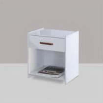 mesa de cabeceira Bali - Off White/Madeira mesa de cabeceira Bali - Off White/Madeira