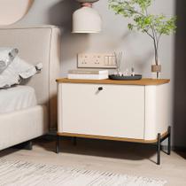 Mesa De Cabeceira Bancroft Off White Nature Preto