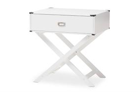 Mesa de cabeceira Baxton Studio Curtice Modern White Wood