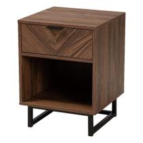 Mesa de cabeceira Baxton Studio Sadia Modern Walnut Brown Wood